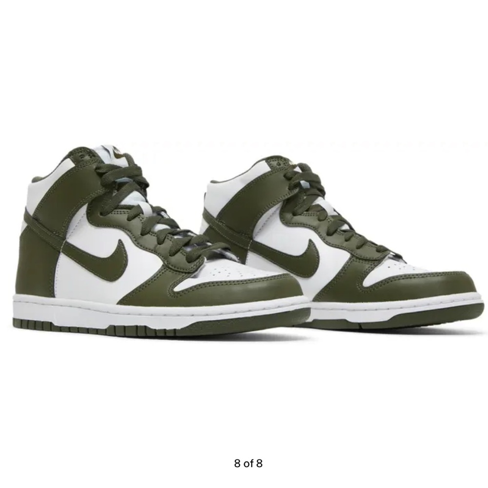 Nike Olive and White High-Top Sneakers Dunk High GS Cargo Khaki Sz 6.5 Men’s